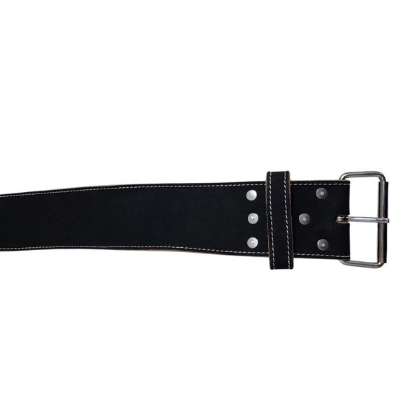 Stoic Powerlifting Belt Black Leather Large 6 Mm Single Prong 4 in Wide - Picture 7 of 9